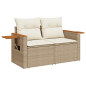 Preview: 5-tlg. Garten-Sofagarnitur mit Kissen Beige Poly Rattan