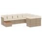 Preview: 10-tlg. Garten-Sofagarnitur mit Kissen Beige Poly Rattan