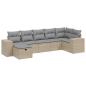 Preview: 7-tlg. Garten-Sofagarnitur mit Kissen Beige Poly Rattan