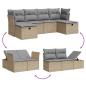 Preview: 6-tlg. Garten-Sofagarnitur mit Kissen Beige Poly Rattan