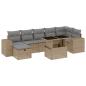 Preview: 8-tlg. Garten-Sofagarnitur mit Kissen Beige Poly Rattan