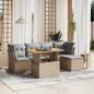 Preview: ARDEBO.de - 6-tlg. Garten-Sofagarnitur mit Kissen Beige Poly Rattan