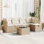 Preview: ARDEBO.de - 6-tlg. Garten-Sofagarnitur mit Kissen Beige Poly Rattan