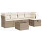 Preview: 6-tlg. Garten-Sofagarnitur mit Kissen Beige Poly Rattan