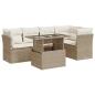 Preview: 6-tlg. Garten-Sofagarnitur mit Kissen Beige Poly Rattan
