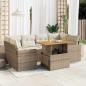 Preview: ARDEBO.de - 7-tlg. Garten-Sofagarnitur mit Kissen Beige Poly Rattan