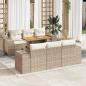 Preview: ARDEBO.de - 7-tlg. Garten-Sofagarnitur mit Kissen Beige Poly Rattan