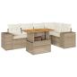 Preview: 6-tlg. Garten-Sofagarnitur mit Kissen Beige Poly Rattan