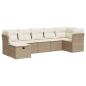 Preview: 7-tlg. Garten-Sofagarnitur mit Kissen Beige Poly Rattan