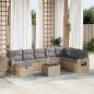 Preview: ARDEBO.de - 9-tlg. Garten-Sofagarnitur mit Kissen Beige Poly Rattan