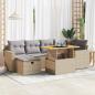 Preview: ARDEBO.de - 8-tlg. Garten-Sofagarnitur mit Kissen Beige Poly Rattan Akazie