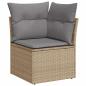 Preview: 8-tlg. Garten-Sofagarnitur mit Kissen Beige Poly Rattan Akazie