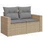 Preview: 8-tlg. Garten-Sofagarnitur mit Kissen Beige Poly Rattan Akazie