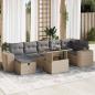 Preview: ARDEBO.de - 5-tlg. Garten-Sofagarnitur mit Kissen Beige Poly Rattan