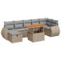 Preview: 5-tlg. Garten-Sofagarnitur mit Kissen Beige Poly Rattan Akazie
