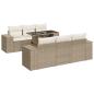 Preview: 7-tlg. Garten-Sofagarnitur mit Kissen Beige Poly Rattan