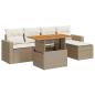 Preview: 6-tlg. Garten-Sofagarnitur mit Kissen Beige Poly Rattan
