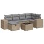 Preview: 7-tlg. Garten-Sofagarnitur mit Kissen Beige Poly Rattan