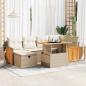 Preview: ARDEBO.de - 8-tlg. Garten-Sofagarnitur mit Kissen Beige Poly Rattan