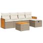 Preview: 6-tlg. Garten-Sofagarnitur mit Kissen Beige Poly Rattan