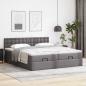 Preview: Ottoman-Bett mit Matratzen Grau 160x200 cm Kunstleder