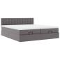 Preview: Ottoman-Bett mit Matratzen Grau 160x200 cm Kunstleder