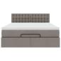 Preview: Ottoman-Bett mit Matratze Taupe 140x200 cm Stoff