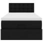 Preview: Ottoman-Bett mit Matratzen & LEDs Schwarz 80x200 cm Kunstleder
