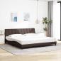 Preview: ARDEBO.de - Bettgestell ohne Matratze "Hanko" Dunkelbraun 200x200 cm Stoff