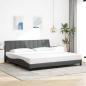 Preview: ARDEBO.de - Bettgestell ohne Matratze "Hanko" Dunkelgrau 200x200 cm Stoff