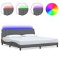 Preview: Bettgestell ohne Matratze "Hanko" Dunkelgrau 200x200 cm Stoff