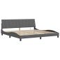 Preview: Bettgestell ohne Matratze "Hanko" Dunkelgrau 200x200 cm Stoff