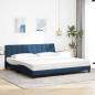 Preview: ARDEBO.de - Bettgestell ohne Matratze "Hanko" Blau 200x200 cm Stoff