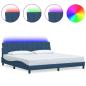 Preview: Bettgestell ohne Matratze "Hanko" Blau 200x200 cm Stoff