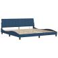Preview: Bettgestell ohne Matratze "Hanko" Blau 200x200 cm Stoff