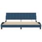 Preview: Bettgestell ohne Matratze "Hanko" Blau 200x200 cm Stoff