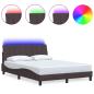 Preview: Bettgestell ohne Matratze "Hanko" Dunkelbraun 140x190 cm Stoff