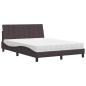 Preview: Bett mit Matratze "Hanko" Dunkelbraun 140x190 cm Stoff