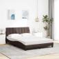Preview: Bett mit Matratze "Hanko" Dunkelbraun 140x190 cm Stoff