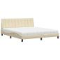 Preview: Bett mit Matratze "Hanko" Creme 180x200 cm Stoff