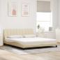 Preview: Bett mit Matratze "Hanko" Creme 180x200 cm Stoff