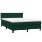 Preview: Boxspringbett mit Matratze & LED Dunkelgrün 160x220 cm Samt