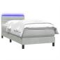 Preview: Boxspringbett mit Matratze & LED Hellgrau 90x220 cm Samt