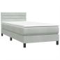 Preview: Boxspringbett mit Matratze & LED Hellgrau 90x220 cm Samt
