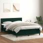Preview: ARDEBO.de - Boxspringbett mit Matratze Dunkelgrün 160x220 cm Samt