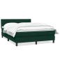 Preview: Boxspringbett mit Matratze Dunkelgrün 160x220 cm Samt