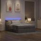 Preview: Ottomane Bett mit Matratze & LEDs Taupe 140x200 cm Stoff