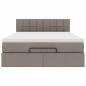 Preview: Ottomane Bett mit Matratze & LEDs Taupe 140x200 cm Stoff