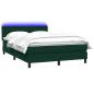 Preview: Boxspringbett mit Matratze & LED Dunkelgrün 160x220 cm Samt