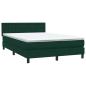 Preview: Boxspringbett mit Matratze & LED Dunkelgrün 160x220 cm Samt
